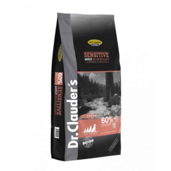 DR. CLAUDER’S Sensitive Adult Salmon & Rice sausas maistas suaugusiems šunims su lašiša ir ryžiais DR. CLAUDER’S Sensitive Adult Salmon & Rice sausas maistas suaugusiems šunims su lašiša ir ryžiais