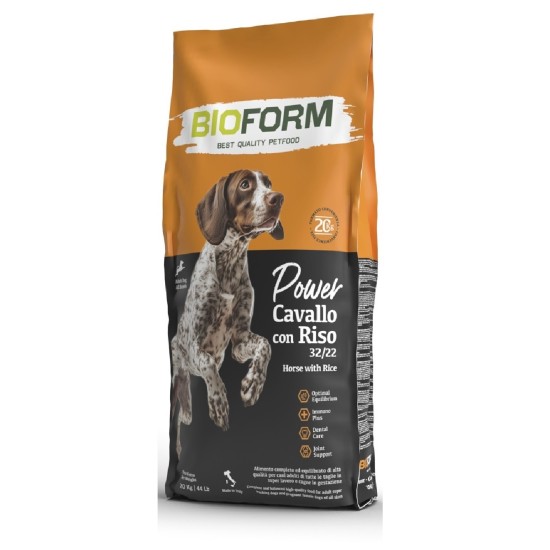 BIO FORM Best Quality Dog Power Cavallo sausas maistas suaugusiems šunims 