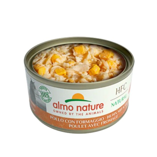 Almo Nature HFC Natural Chicken with Cheese konservai katėms su vištiena ir sūriu
