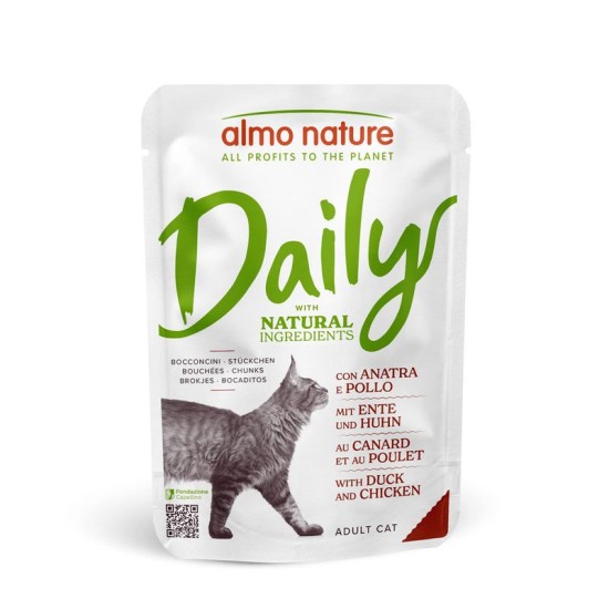 Almo Nature Daily Cat Pouch with Chicken and Duck 70g su vištiena ir antiena Almo Nature Daily Cat Pouch with Chicken and Duck 70g su vištiena ir antiena