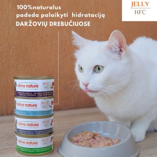 Almo Nature HFC Jelly Chicken 70g vištiena drebučiuose konservai katėms