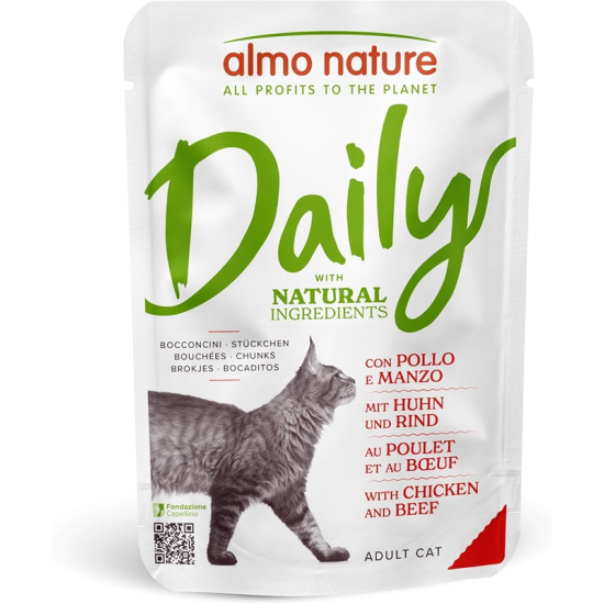 Almo Nature Daily Cat Pouch with Chicken and Beef 70g su vištiena ir jautiena Almo Nature Daily Cat Pouch with Chicken and Beef 70g su vištiena ir jautiena