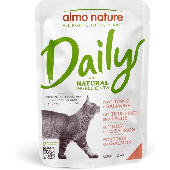 Almo Nature Daily Cat Pouch with Tuna and Salmon 70g su tunu ir lašiša