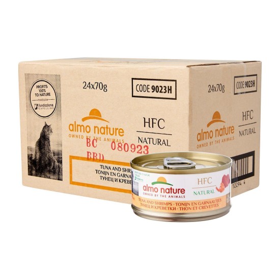 Almo Nature HFC Tuna with Shrimps konservai katėms su tunu ir krevetėmis