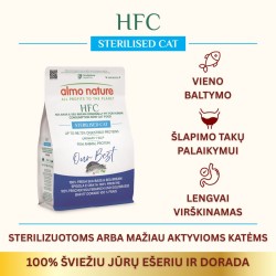 Almo Nature HFC Sterilised Sea Bass and Sea Bream sausas maistas katėms