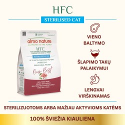 Almo Nature HFC Sterilised Cat Fresh Pork sausas pašaras katėms