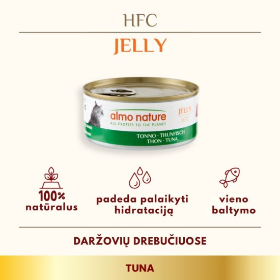 Almo Nature HFC Jelly Tuna 70g tunas drebučiuose konservai katėms