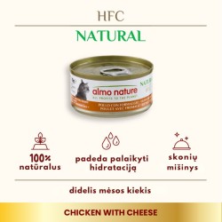 Almo Nature HFC Natural Chicken with Cheese konservai katėms su vištiena ir sūriu