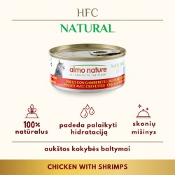 Almo Nature HFC Chicken with Shrimps konservai katėms su vištiena ir krevetėmis