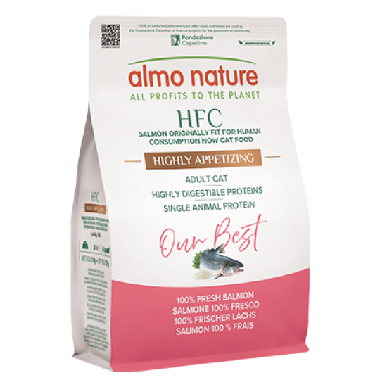 Almo Nature HFC Adult Highly Appetizing Salmon sausas maistas katėms