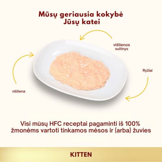 Almo Nature HFC Kitten Chicken vištienos konservai jaunoms katėms