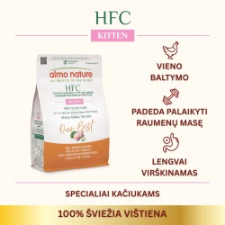 Almo Nature HFC Kitten Chicken sausas maistas kačiukams iki 1m. 300g