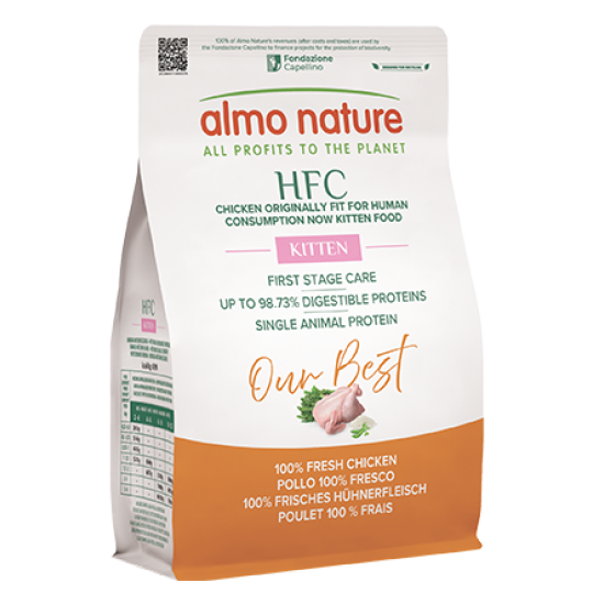Almo Nature HFC Kitten Chicken sausas maistas kačiukams iki 1m. 300g