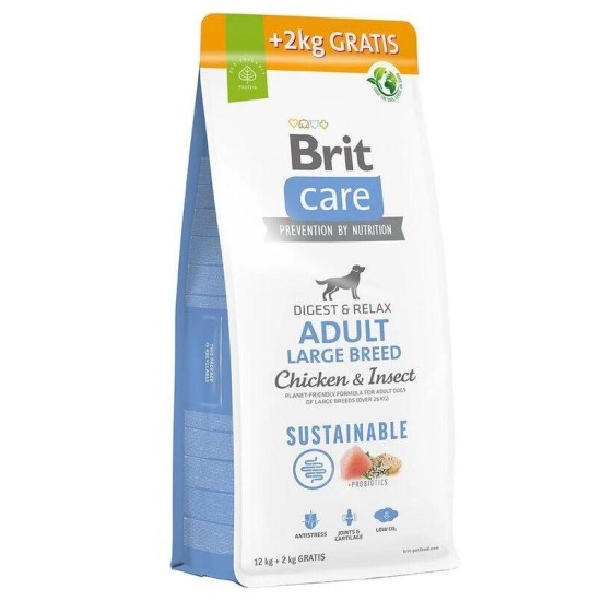 Brit Care Sustainable Adult Large Breed Chicken&Insect sausas maistas šunims su vištiena ir vabzdžiais
