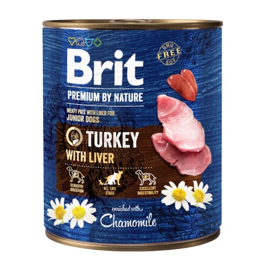 Brit Premium by Nature mėsos paštetas su kalakutiena ir kepenimis šunims