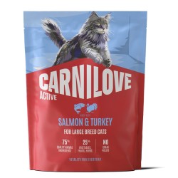 CARNILOVE ACTIVE Cat Salmon & Turkey Large Breeds sausas pašaras katėms 