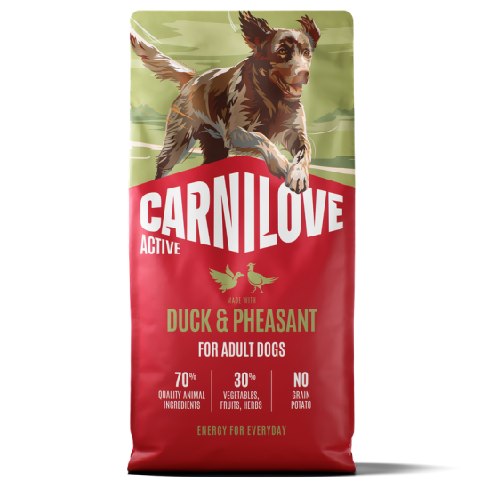 CARNILOVE ACTIVE Dog Duck & Pheasant sausas pašaras šunims 