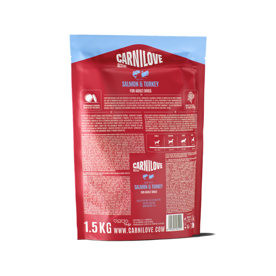 CARNILOVE ACTIVE Dog Salmon & Turkey sausas pašaras šunims
