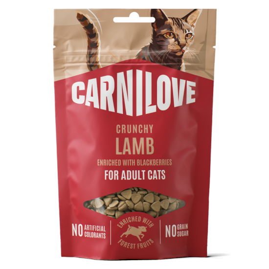 CARNILOVE Crunchy Snack Lamb enriched with Blackberries skanėstai katėms 50 g