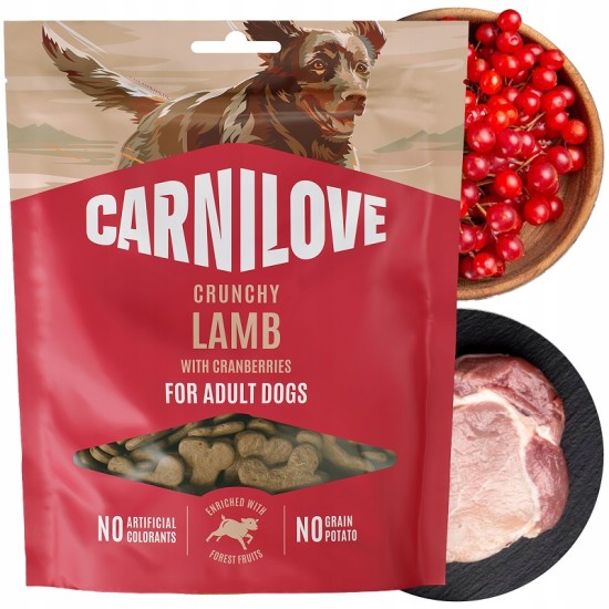 CARNILOVE Crunchy Snack Lamb with Cranberries skanėstai šunims 200 g