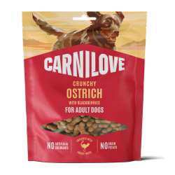 CARNILOVE Crunchy Snack Ostrich with Blackberries skanėstai šunims 200 g