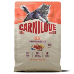 CARNILOVE TRUE FRESH Cat Dry Beef Adult Cat Large Breed sausas maistas katėms