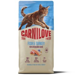 CARNILOVE TRUE FRESH Cat Dry Fish&Turkey Adult Cat Sterilised sausas maistas katėms 