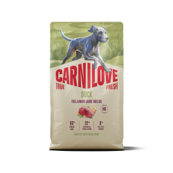CARNILOVE TRUE FRESH Dog Duck Junior Large Breed sausas pašaras šuniukams
