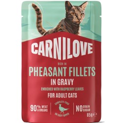 CARNILOVE Gravy rich in Pheasant enriched with Raspberry Leaves NEW konservuotas pašaras katėms 85 g