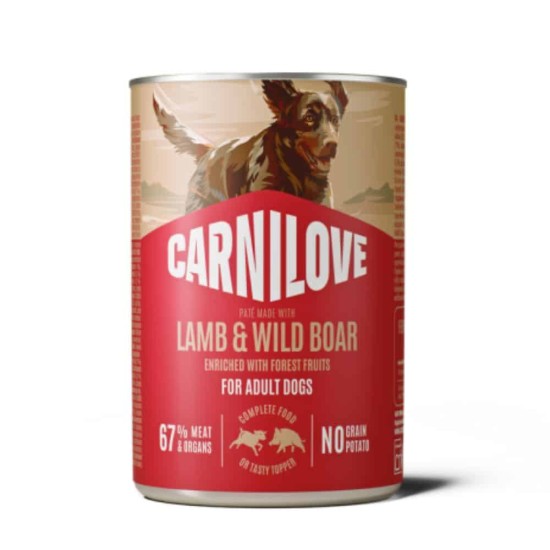 CARNILOVE Paté Made with Lamb & Wild Boar konservuotas pašaras šunims