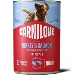 CARNILOVE Paté Made with Turkey & Salmon for Puppies konservuotas pašaras šuniukams 400 g