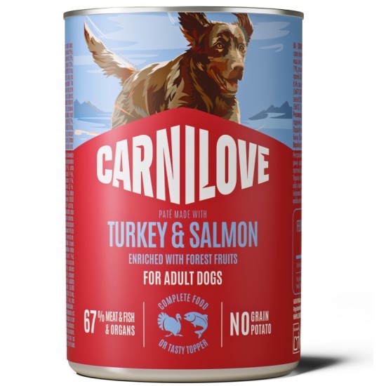 CARNILOVE Paté Turkey & Salmon Adult konservuotas pašaras šunims 400 g