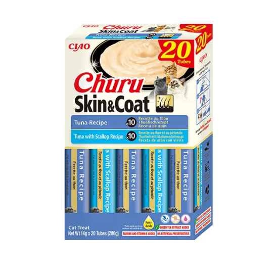 Churu Skin and Coat (mix) kreminis skanėstas katėms su tunu 20vnt