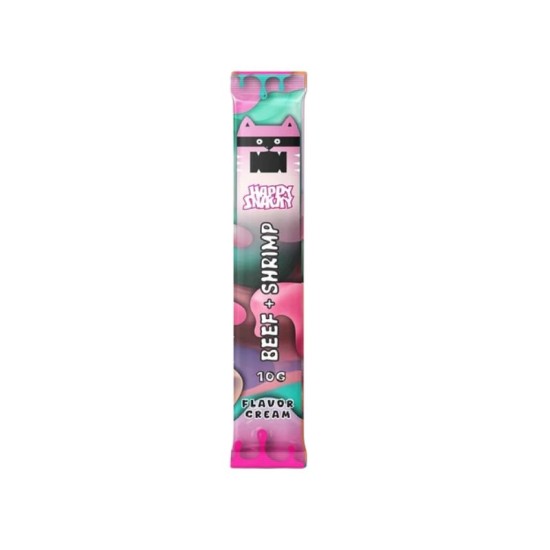HAPPY SNACKY Beef Shrimp Flavor Cream 4x10g kreminis skanėstas katėms