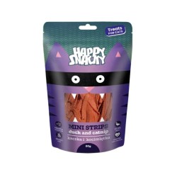 HAPPY SNACKY Mini Duck Strips with Catnip 80g skanėstas katėms