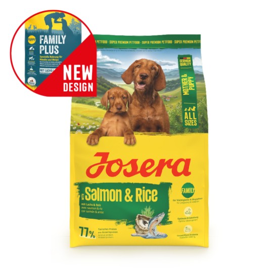 Josera Mother & Puppy Salmon & Rice – sausas maistas nėščioms, žindančioms kalėms ir šuniukams iki 8 savaičių