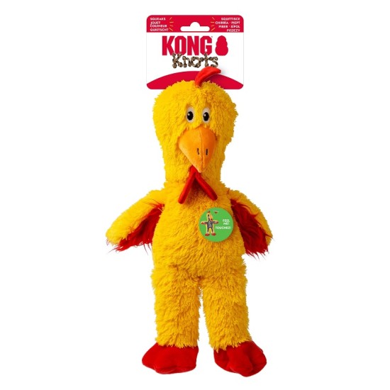 KONG Knots Chicken M/L – pliušinis žaislas šunims su vidine virve