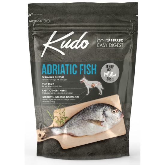 Kudo Adriatic Fish Senior Light sausas maistas vyresniems šunims