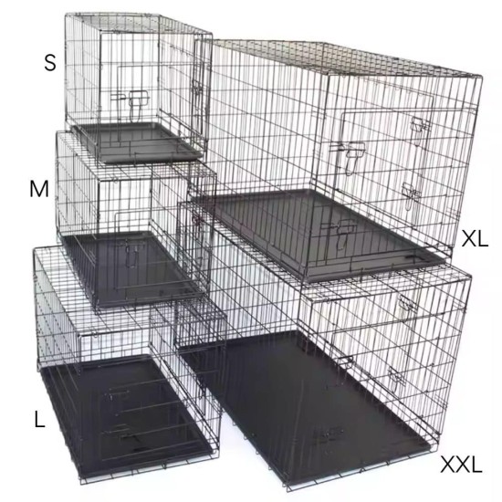 Metalinis narvas S (61x42x48.5cm) dviejų durų, su plastmasiniu padėklu