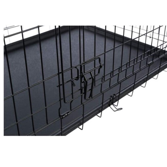 Metalinis narvas S (61x42x48.5cm) dviejų durų, su plastmasiniu padėklu