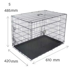 Metalinis narvas S (61x42x48.5cm) dviejų durų, su plastmasiniu padėklu