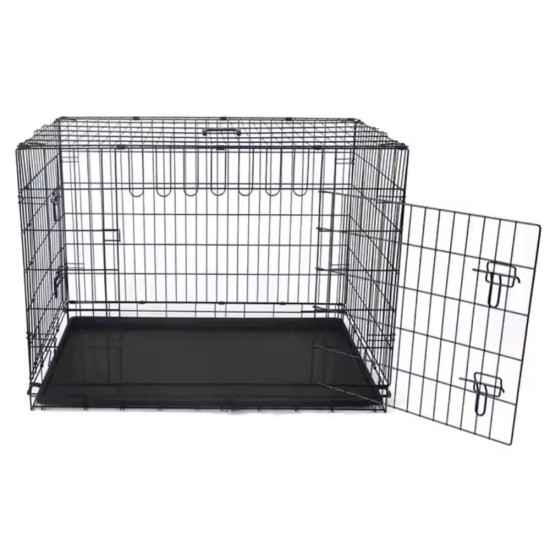 Metalinis narvas S (61x42x48.5cm) dviejų durų, su plastmasiniu padėklu