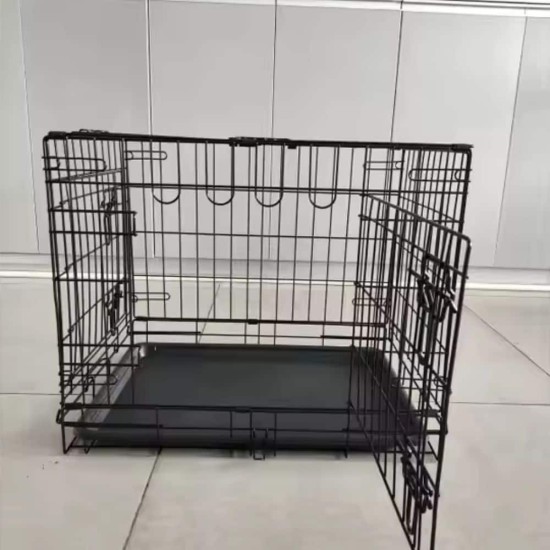 Metalinis narvas S (61x42x48.5cm) dviejų durų, su plastmasiniu padėklu