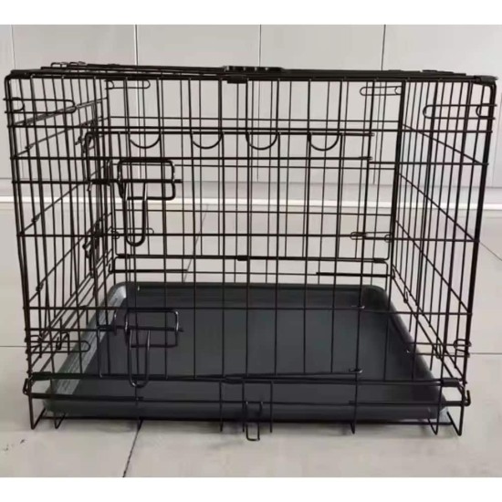 Metalinis narvas S (61x42x48.5cm) dviejų durų, su plastmasiniu padėklu