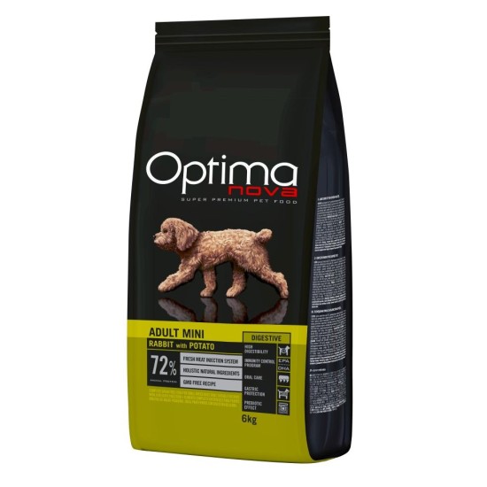 Optima Nova Dog MINI Adult Rabbit & Potato sausas pašaras šunims