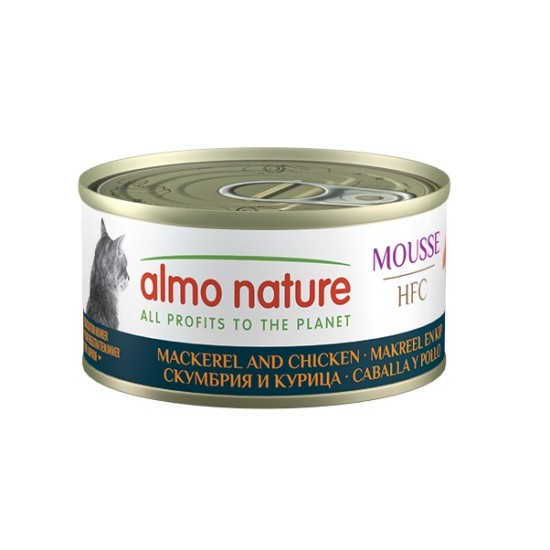 Almo Nature HFC Mousse Mackerel and Chicken putėsiai katėms su skumbre ir vištiena