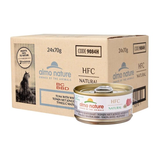 Almo Nature HFC Tuna with Whitebait konservai katėms su tunu ir jaunom sardinėm 