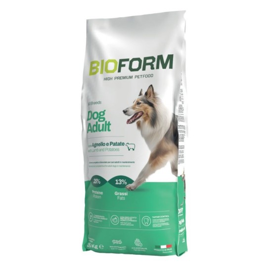 BIO FORM HIGH Premium Adult Lamb - sausas maistas suaugusiems šunims su Ėriena