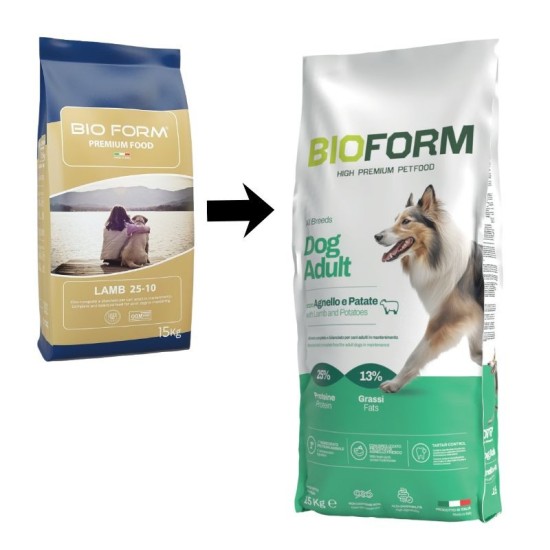 BIO FORM HIGH Premium Adult Lamb - sausas maistas suaugusiems šunims su Ėriena