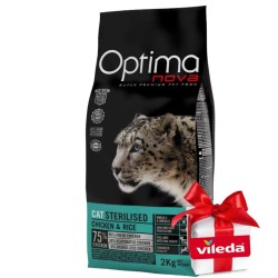 OPTIMA Nova Cat Sterilised su vištiena sausas kačių maistas + DOVANA